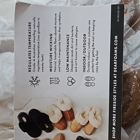 Fireside By Dearfoams Women's Mel Genuine Shearling Slip On Moccasins 7 NWT - Picture 8 of 8